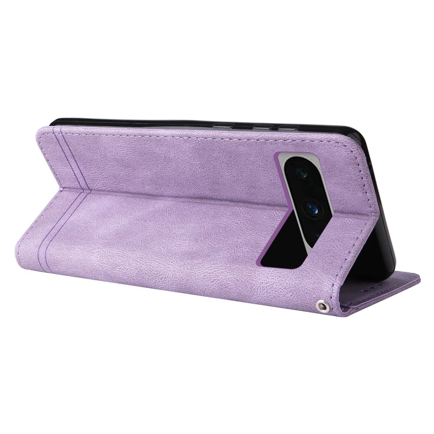 For Google Pixel 8 Pro Imprinted Lines PU Leather Wallet Phone Case Stand Cover Skin-touch Feeling Phone Shell