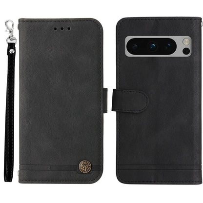 For Google Pixel 8 Pro Imprinted Lines PU Leather Wallet Phone Case Stand Cover Skin-touch Feeling Phone Shell