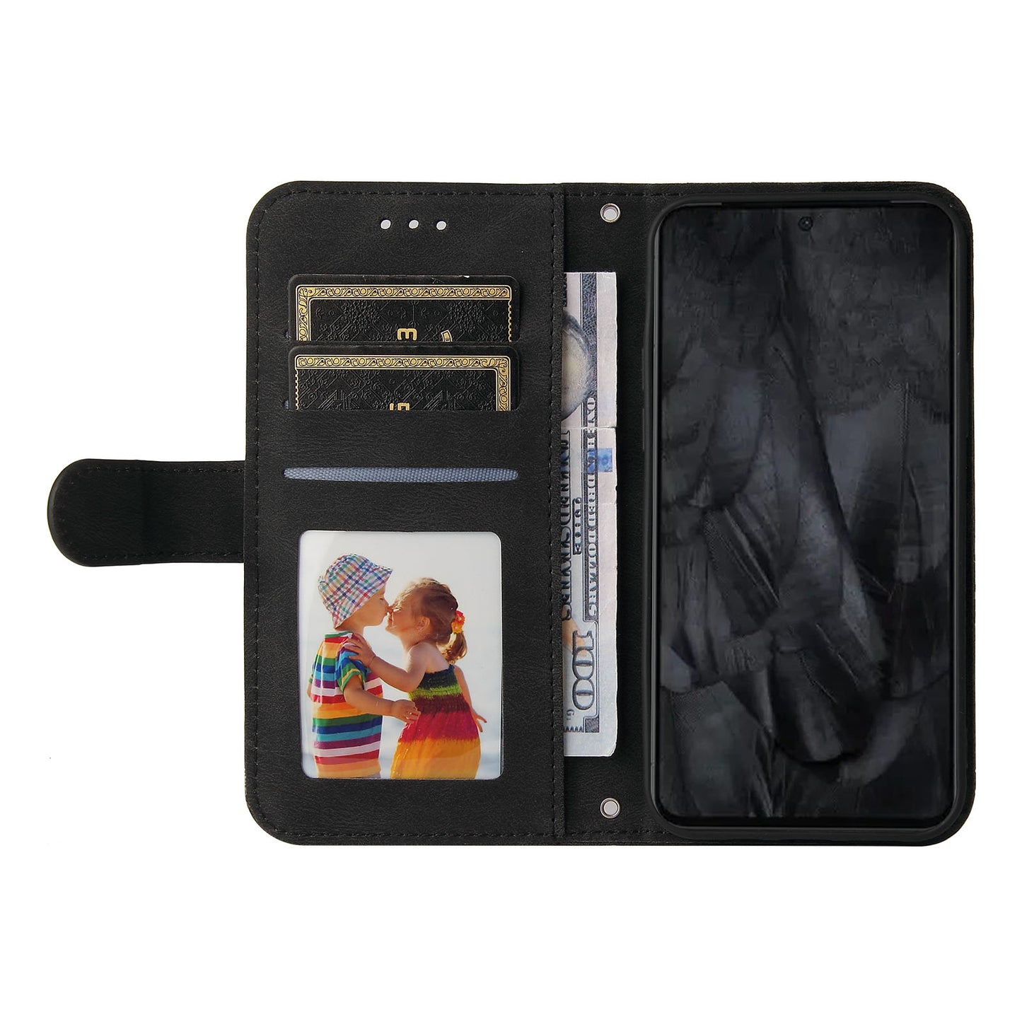 For Google Pixel 8 Pro Imprinted Lines PU Leather Wallet Phone Case Stand Cover Skin-touch Feeling Phone Shell