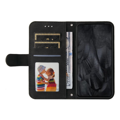 For Google Pixel 8 Pro Imprinted Lines PU Leather Wallet Phone Case Stand Cover Skin-touch Feeling Phone Shell