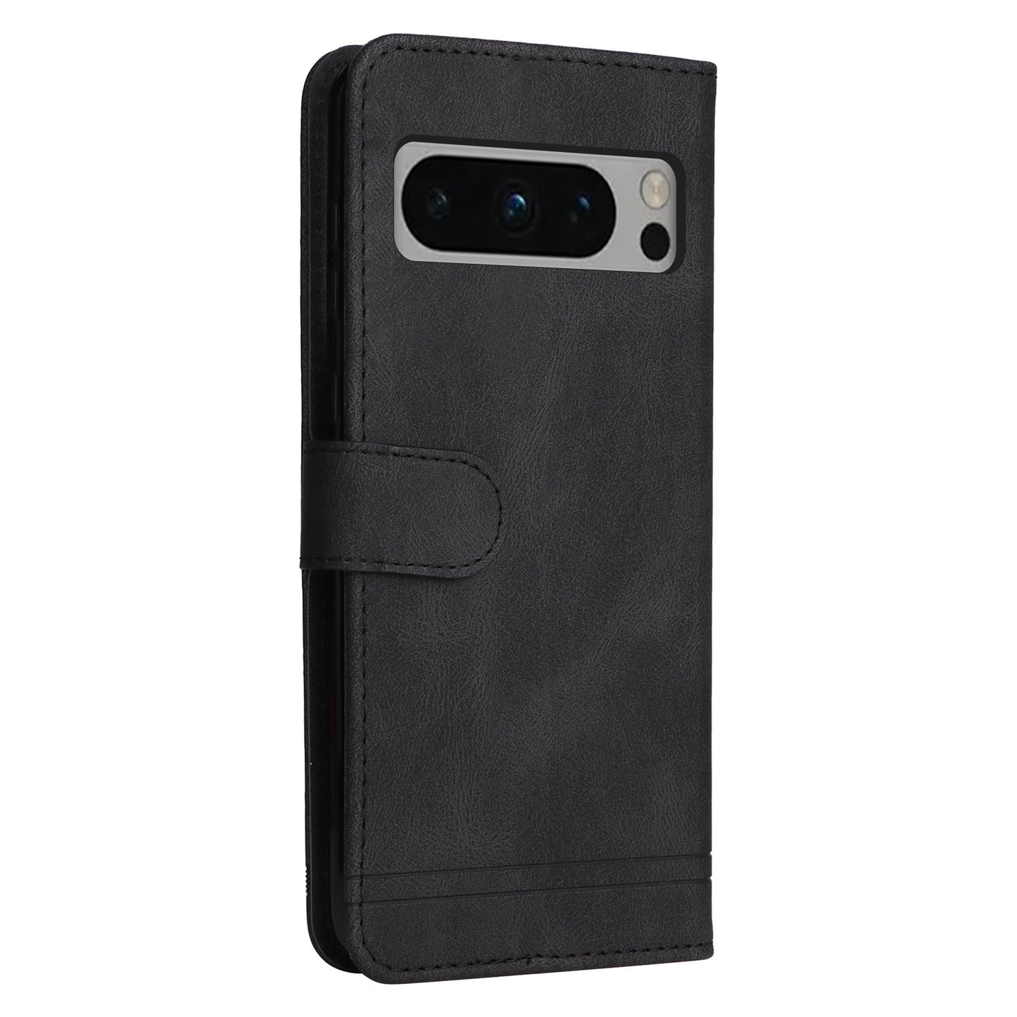 For Google Pixel 8 Pro Imprinted Lines PU Leather Wallet Phone Case Stand Cover Skin-touch Feeling Phone Shell