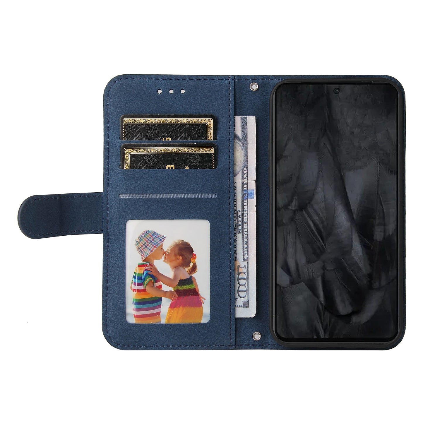 For Google Pixel 8 Pro Imprinted Lines PU Leather Wallet Phone Case Stand Cover Skin-touch Feeling Phone Shell