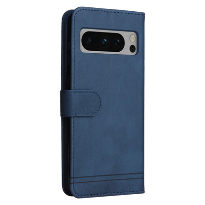 For Google Pixel 8 Pro Imprinted Lines PU Leather Wallet Phone Case Stand Cover Skin-touch Feeling Phone Shell