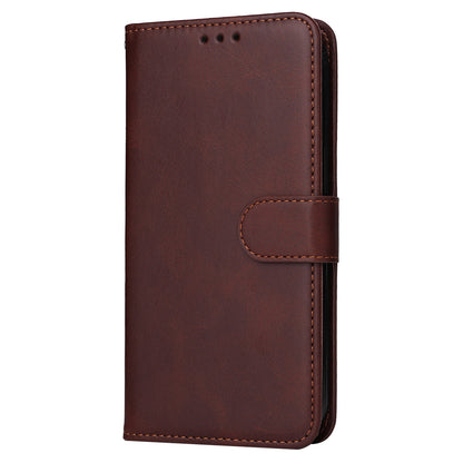 For Google Pixel 8 Cell Phone Cover Wallet Stand Calf Texture PU Leather Phone Case with Strap