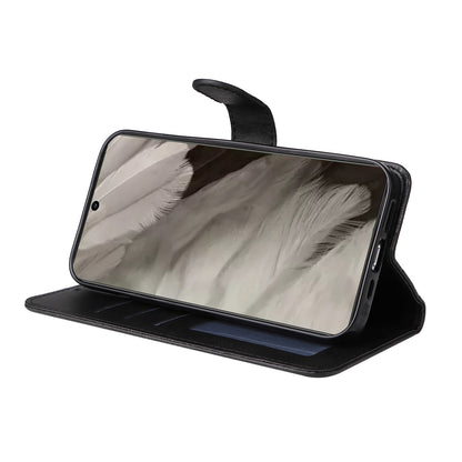 For Google Pixel 8 Cell Phone Cover Wallet Stand Calf Texture PU Leather Phone Case with Strap