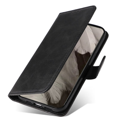 For Google Pixel 8 Cell Phone Cover Wallet Stand Calf Texture PU Leather Phone Case with Strap
