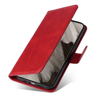 For Google Pixel 8 Cell Phone Cover Wallet Stand Calf Texture PU Leather Phone Case with Strap