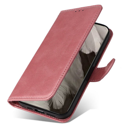 For Google Pixel 8 Cell Phone Cover Wallet Stand Calf Texture PU Leather Phone Case with Strap