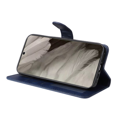 For Google Pixel 8 Cell Phone Cover Wallet Stand Calf Texture PU Leather Phone Case with Strap