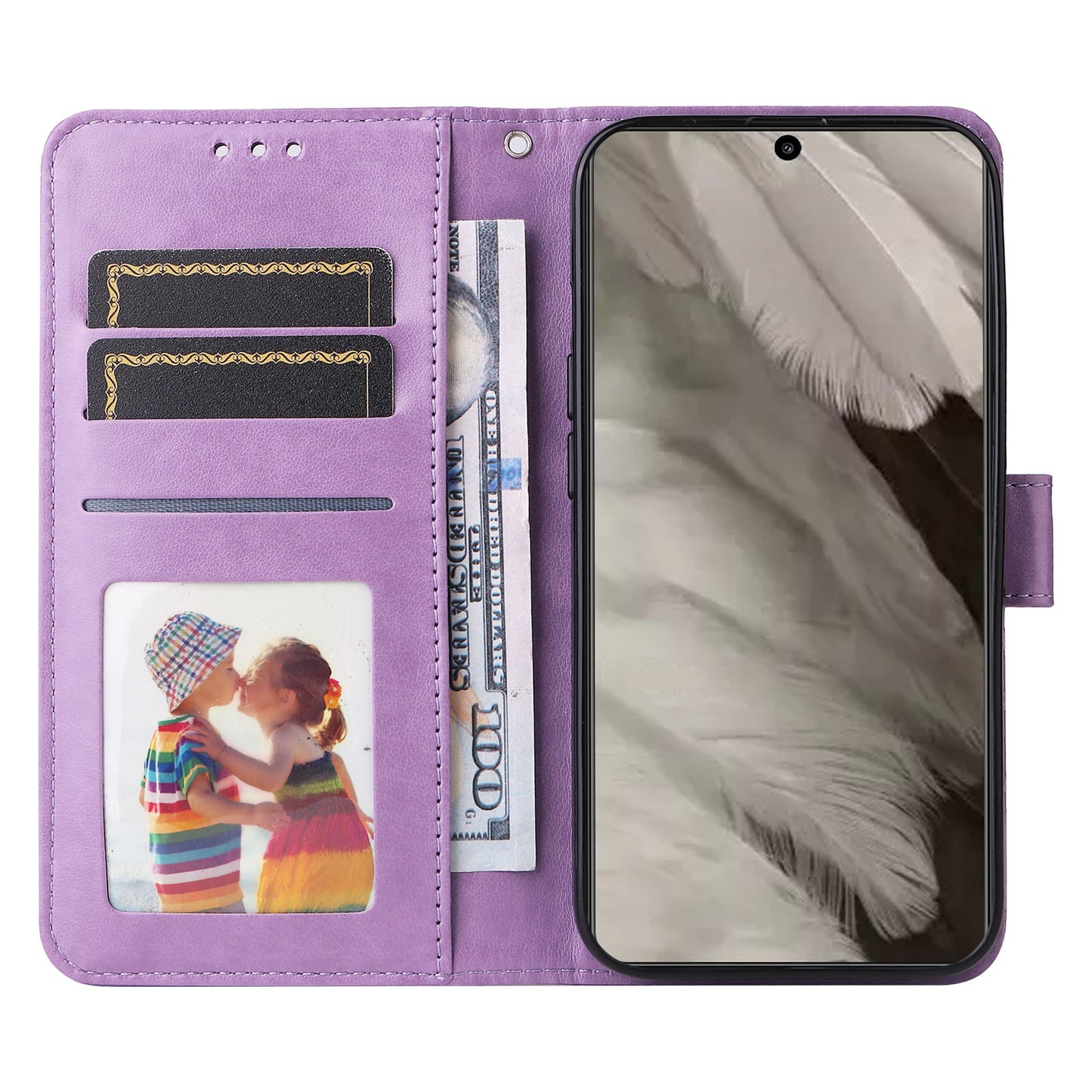 For Google Pixel 8 Sunflower Imprinted Phone Stand Cover PU Leather Wallet Mobile Case