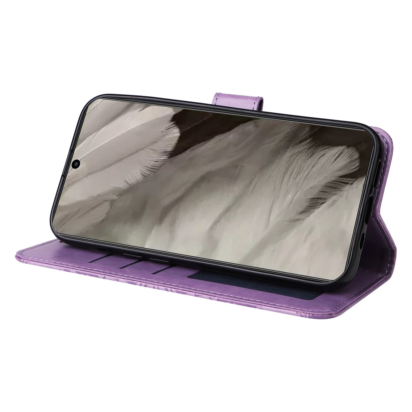 For Google Pixel 8 Sunflower Imprinted Phone Stand Cover PU Leather Wallet Mobile Case