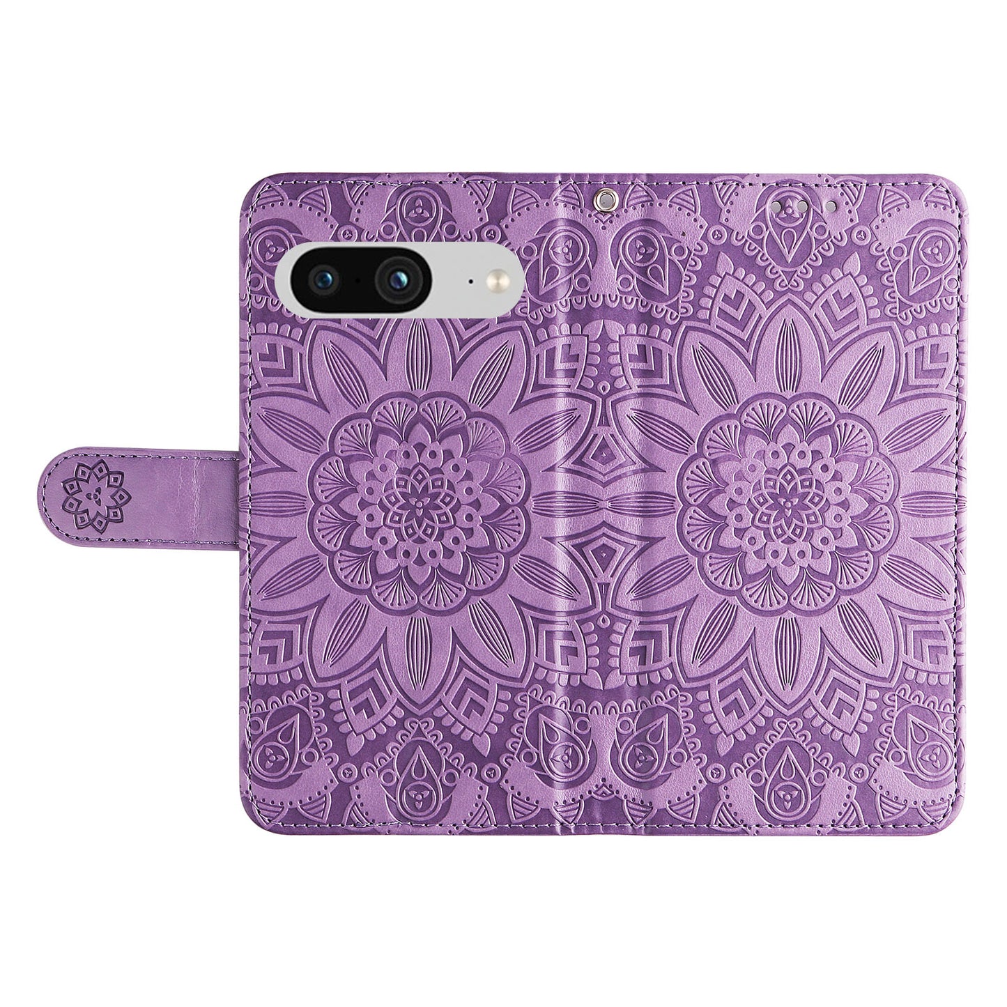 For Google Pixel 8 Sunflower Imprinted Phone Stand Cover PU Leather Wallet Mobile Case