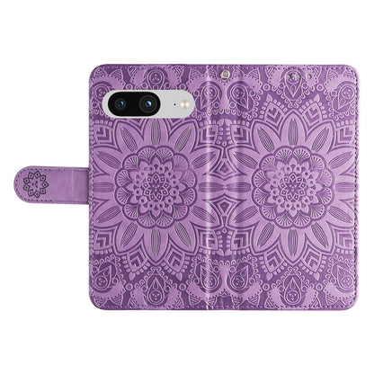 For Google Pixel 8 Sunflower Imprinted Phone Stand Cover PU Leather Wallet Mobile Case