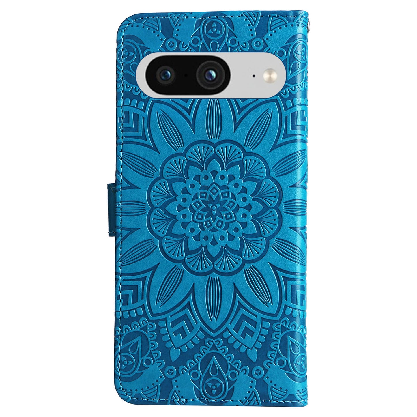 For Google Pixel 8 Sunflower Imprinted Phone Stand Cover PU Leather Wallet Mobile Case