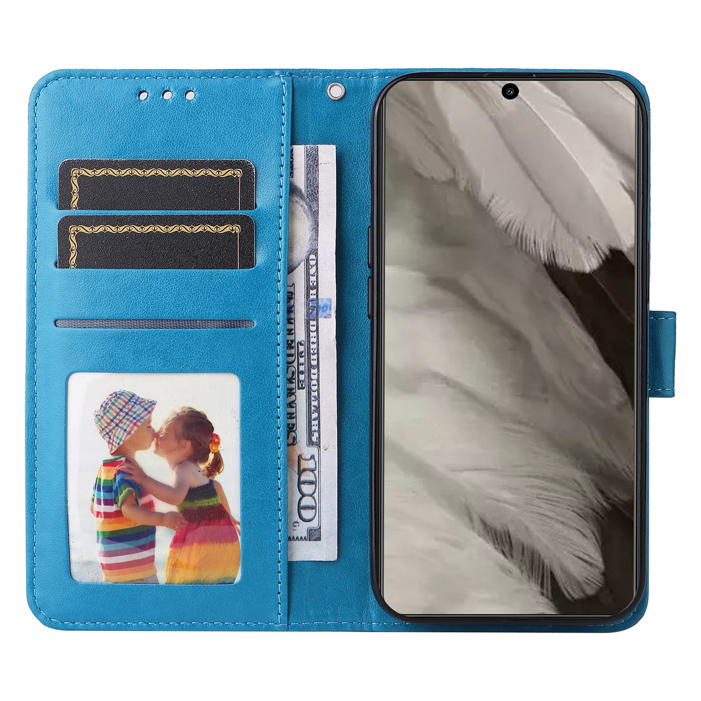 For Google Pixel 8 Sunflower Imprinted Phone Stand Cover PU Leather Wallet Mobile Case