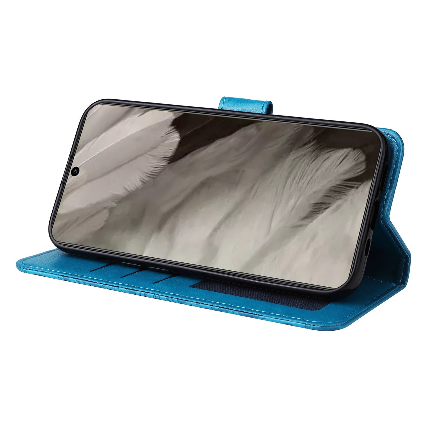 For Google Pixel 8 Sunflower Imprinted Phone Stand Cover PU Leather Wallet Mobile Case