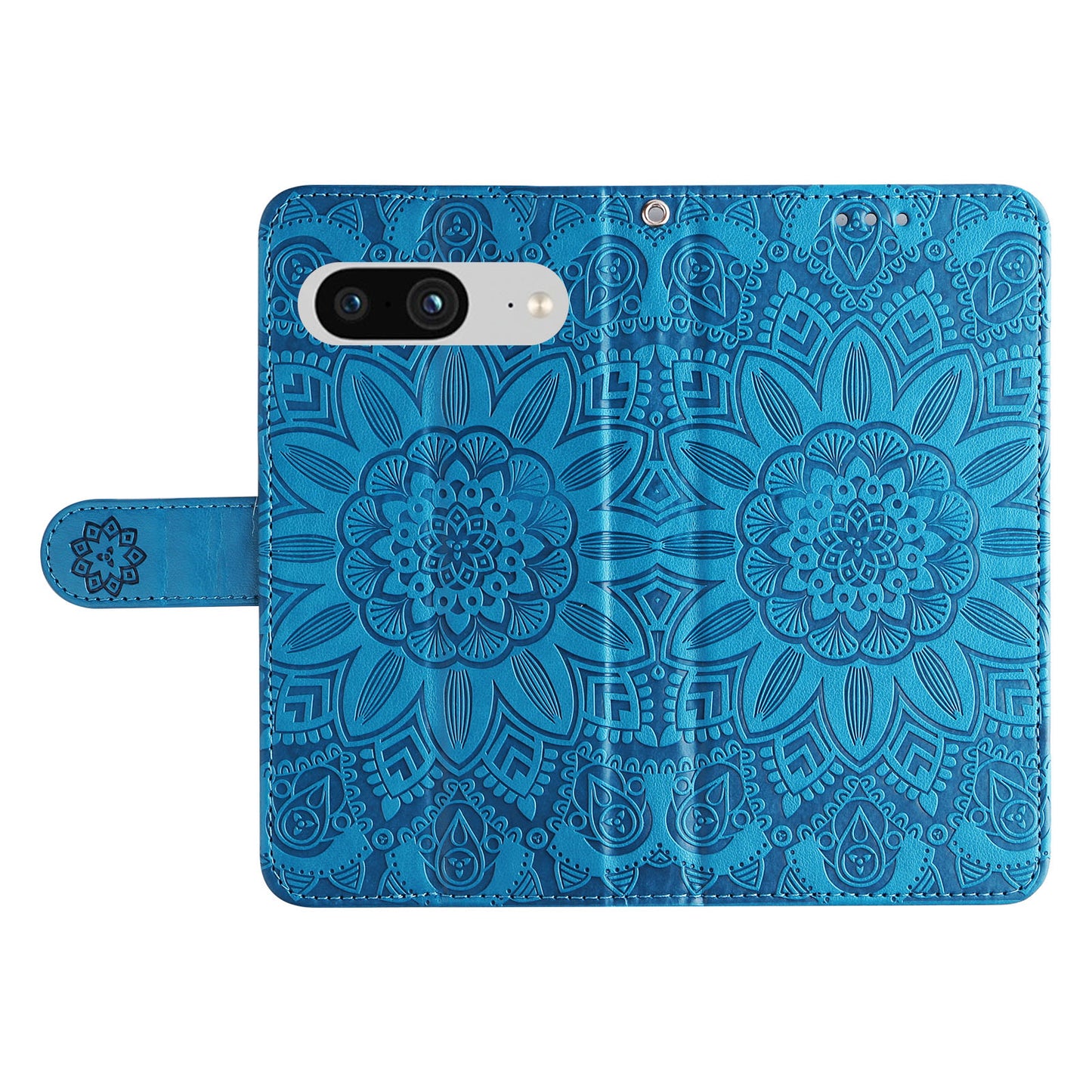 For Google Pixel 8 Sunflower Imprinted Phone Stand Cover PU Leather Wallet Mobile Case