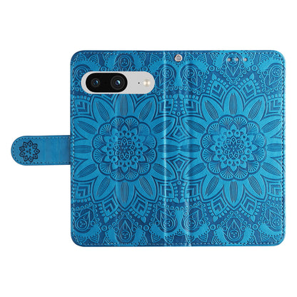 For Google Pixel 8 Sunflower Imprinted Phone Stand Cover PU Leather Wallet Mobile Case