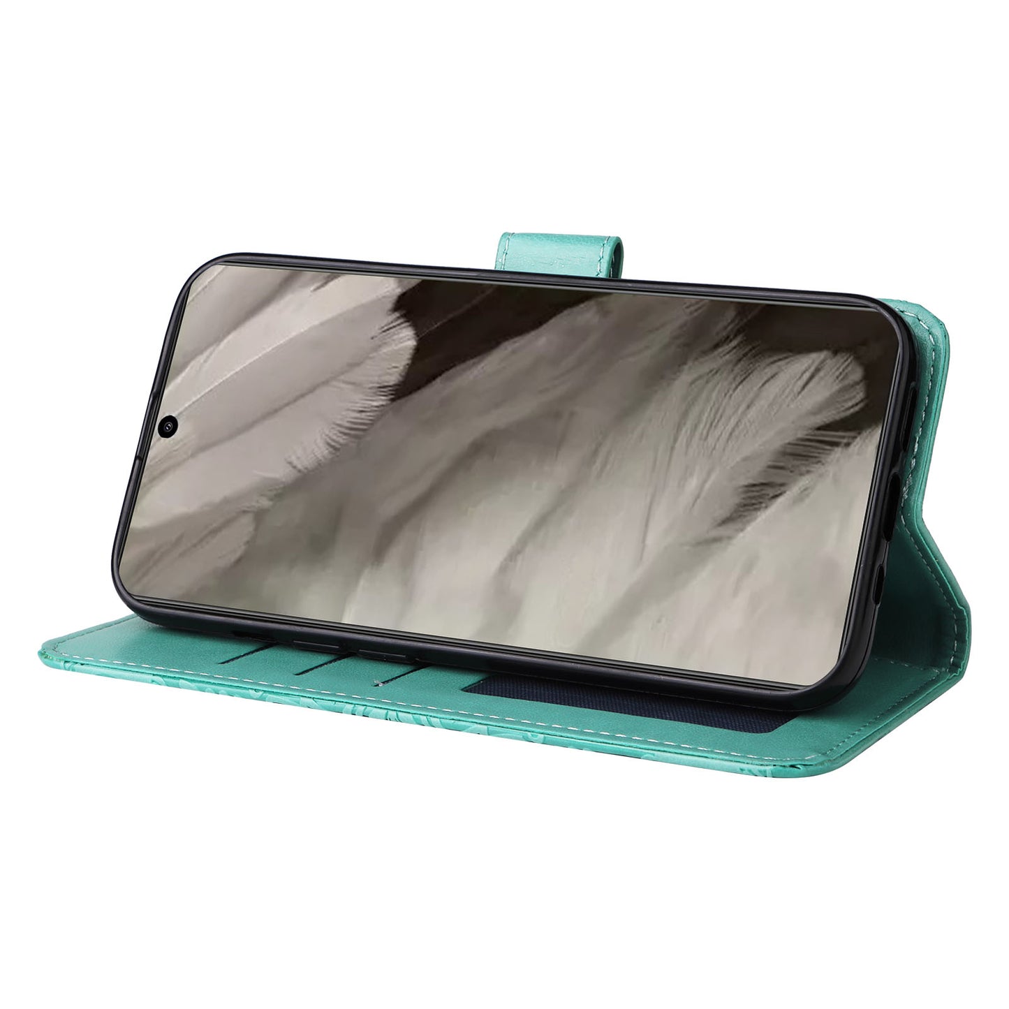 For Google Pixel 8 Sunflower Imprinted Phone Stand Cover PU Leather Wallet Mobile Case