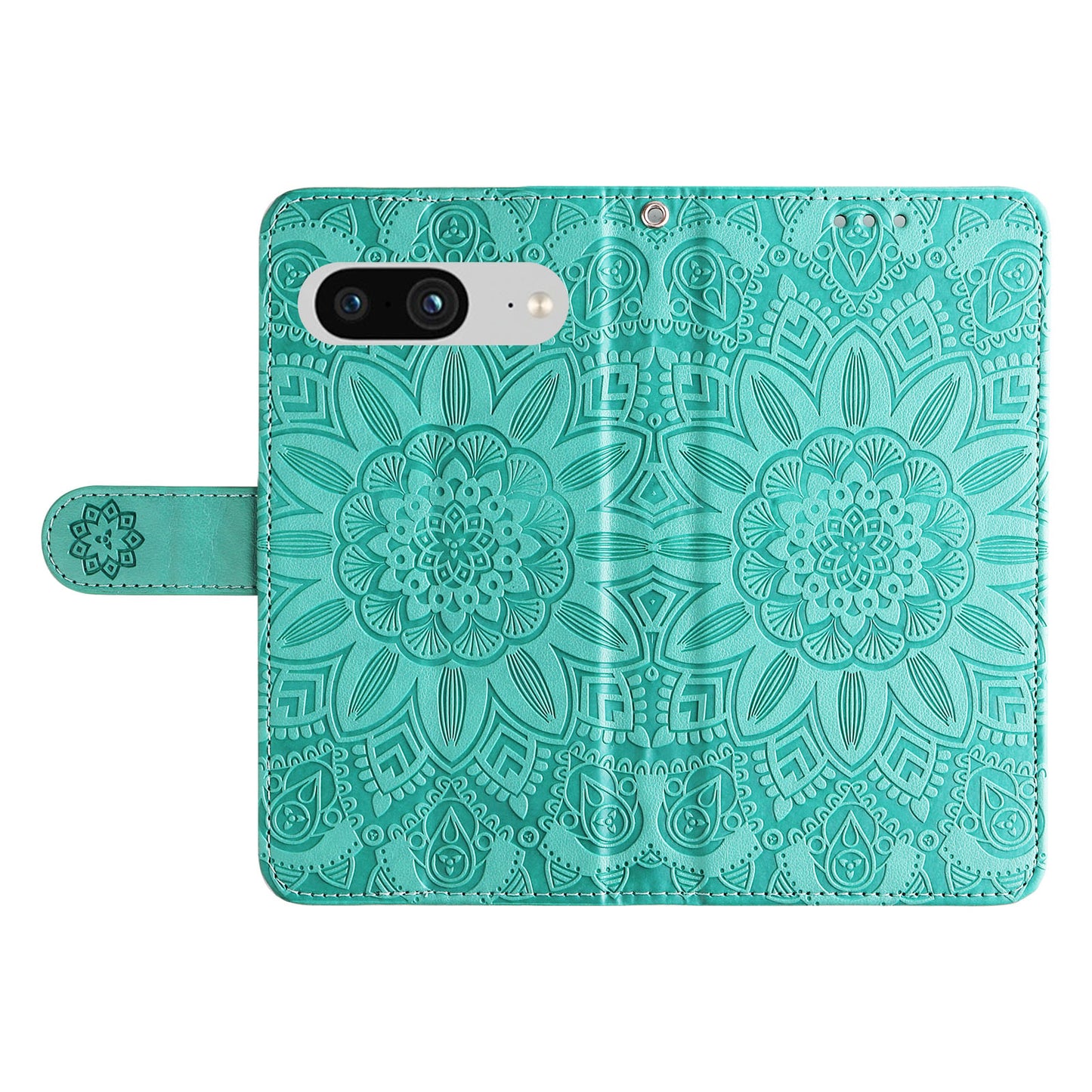 For Google Pixel 8 Sunflower Imprinted Phone Stand Cover PU Leather Wallet Mobile Case