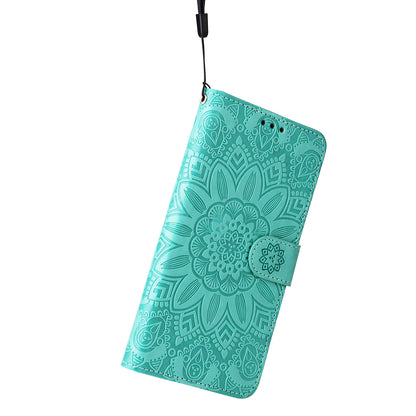 For Google Pixel 8 Sunflower Imprinted Phone Stand Cover PU Leather Wallet Mobile Case