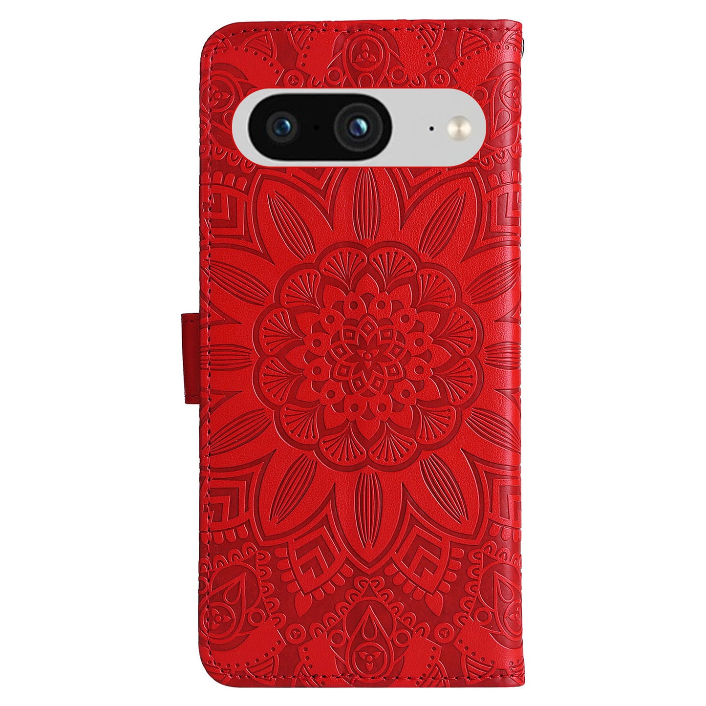 For Google Pixel 8 Sunflower Imprinted Phone Stand Cover PU Leather Wallet Mobile Case
