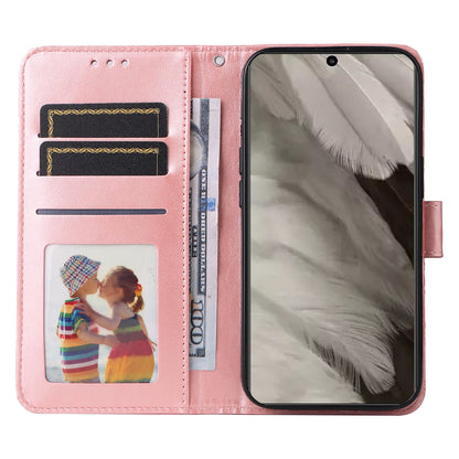 For Google Pixel 8 Sunflower Imprinted Phone Stand Cover PU Leather Wallet Mobile Case