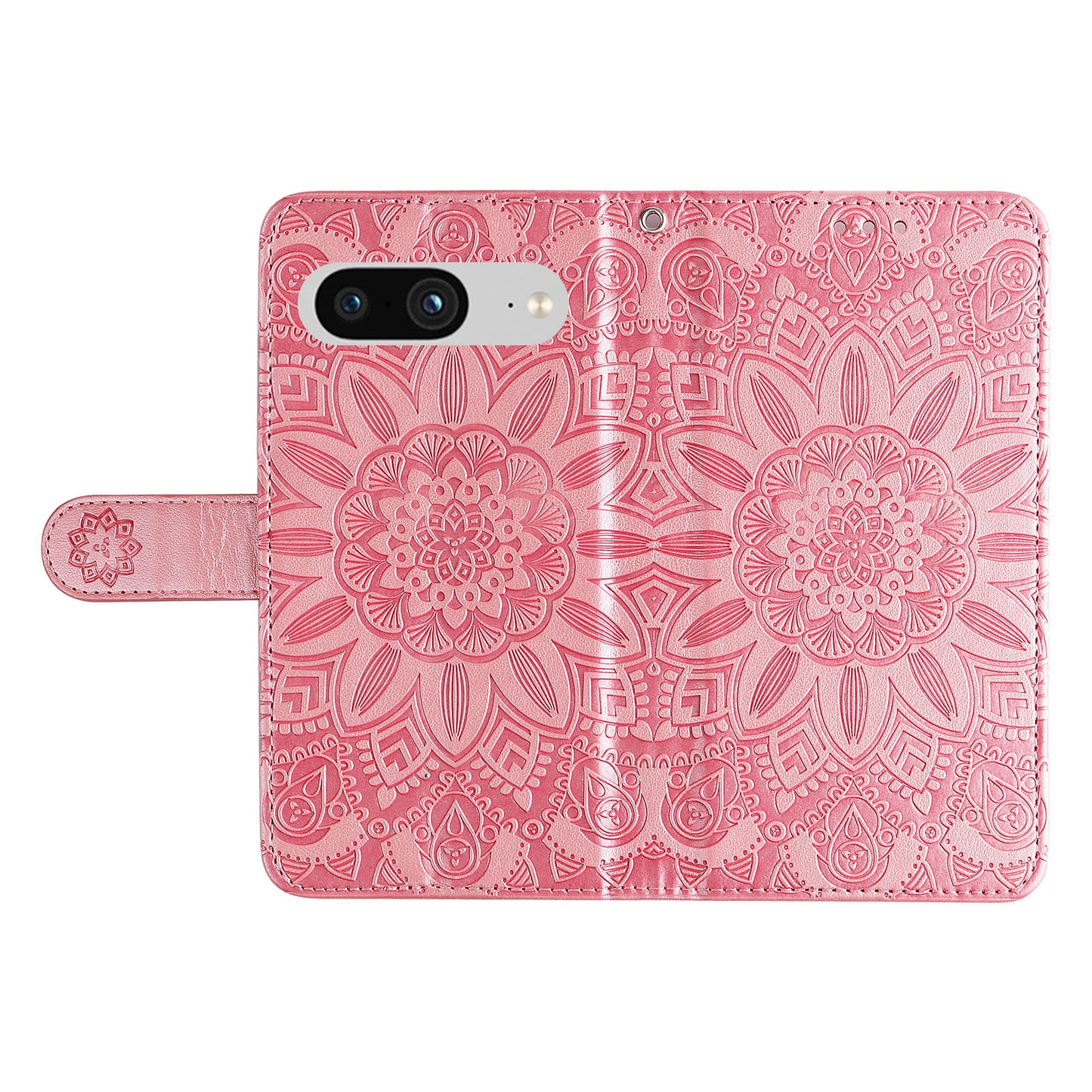 For Google Pixel 8 Sunflower Imprinted Phone Stand Cover PU Leather Wallet Mobile Case