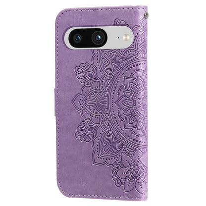 For Google Pixel 8 TPU+PU Leather Phone Cover Case Flower Imprinting Wallet Stand Shell