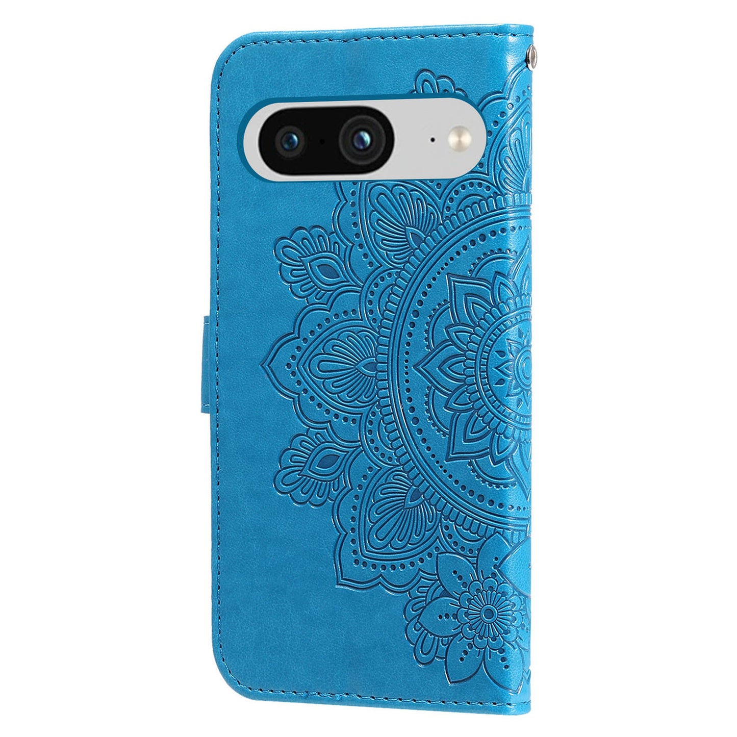 For Google Pixel 8 TPU+PU Leather Phone Cover Case Flower Imprinting Wallet Stand Shell