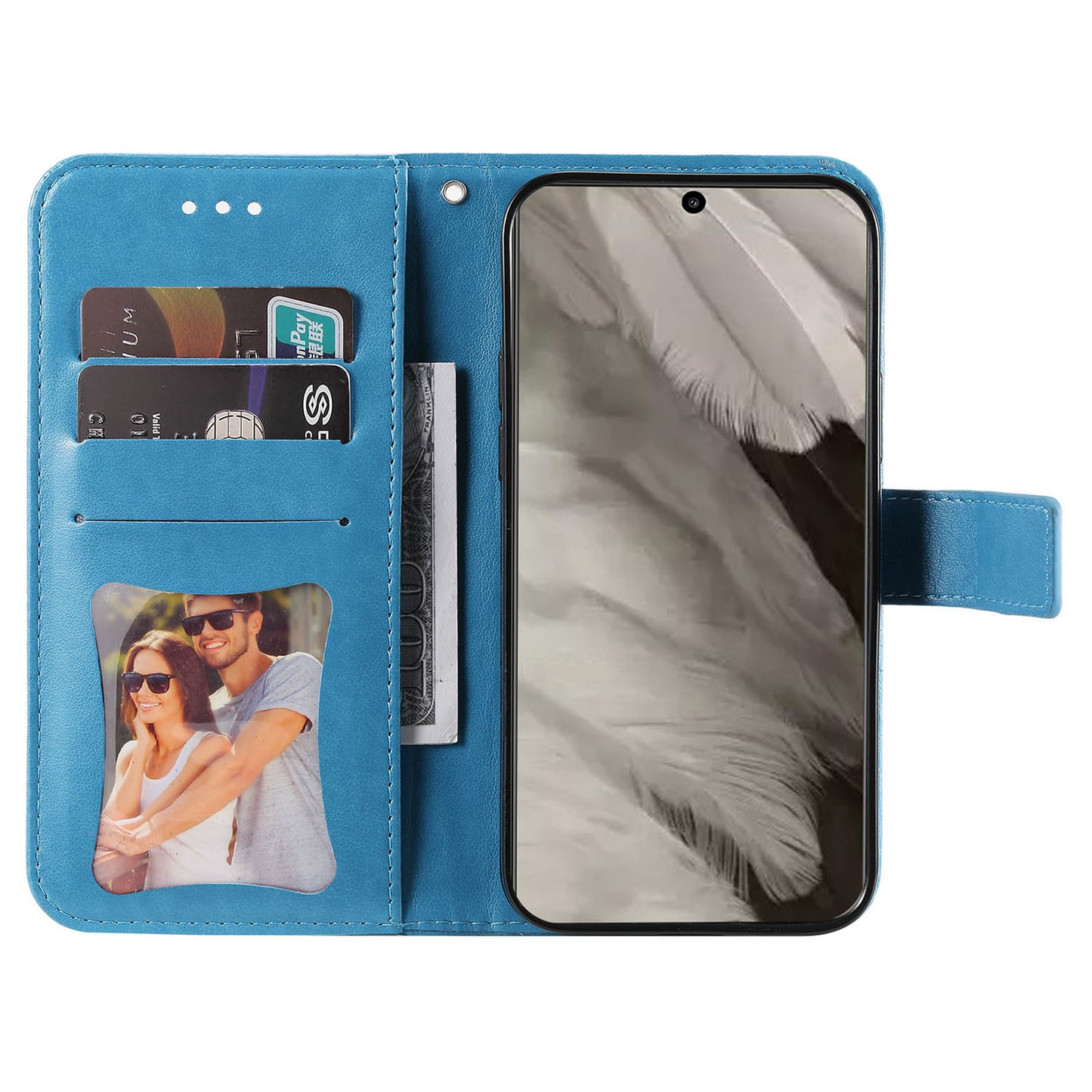 For Google Pixel 8 TPU+PU Leather Phone Cover Case Flower Imprinting Wallet Stand Shell