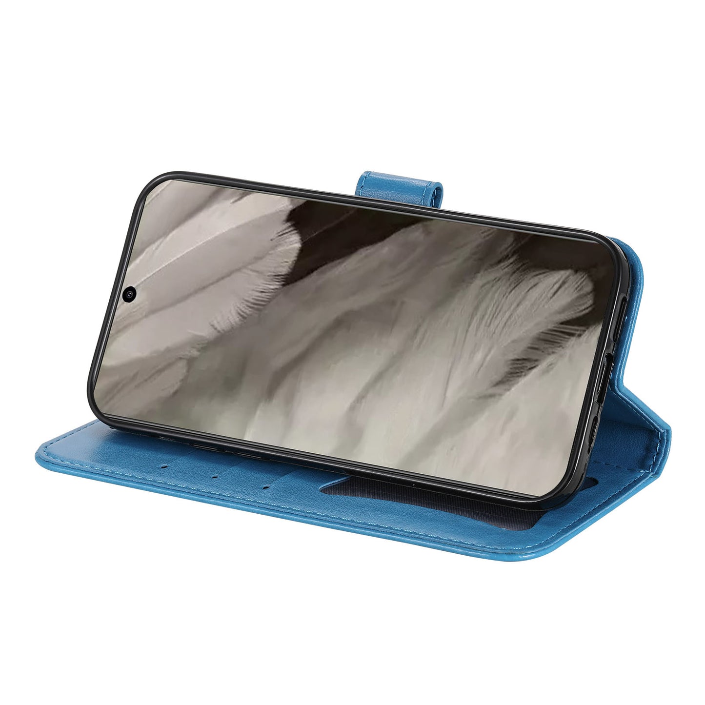 For Google Pixel 8 TPU+PU Leather Phone Cover Case Flower Imprinting Wallet Stand Shell