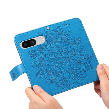 For Google Pixel 8 TPU+PU Leather Phone Cover Case Flower Imprinting Wallet Stand Shell