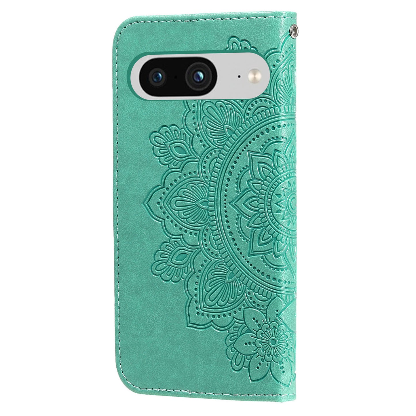 For Google Pixel 8 TPU+PU Leather Phone Cover Case Flower Imprinting Wallet Stand Shell