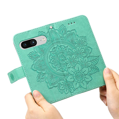 For Google Pixel 8 TPU+PU Leather Phone Cover Case Flower Imprinting Wallet Stand Shell