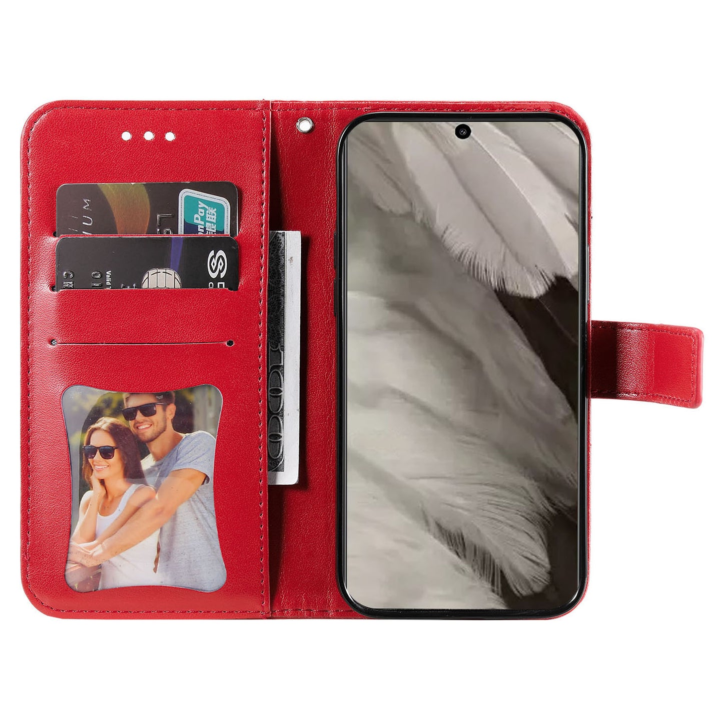 For Google Pixel 8 TPU+PU Leather Phone Cover Case Flower Imprinting Wallet Stand Shell