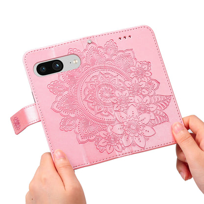 For Google Pixel 8 TPU+PU Leather Phone Cover Case Flower Imprinting Wallet Stand Shell
