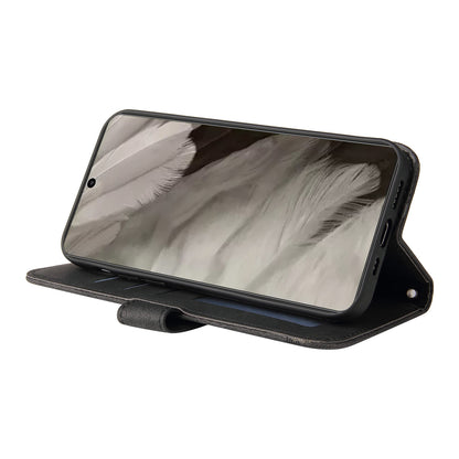 Protective Phone Cover for Google Pixel 8 , Imprinted Lines Stand Skin-touch Wallet PU Leather Case