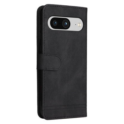 Protective Phone Cover for Google Pixel 8 , Imprinted Lines Stand Skin-touch Wallet PU Leather Case
