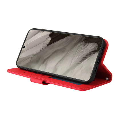 Protective Phone Cover for Google Pixel 8 , Imprinted Lines Stand Skin-touch Wallet PU Leather Case