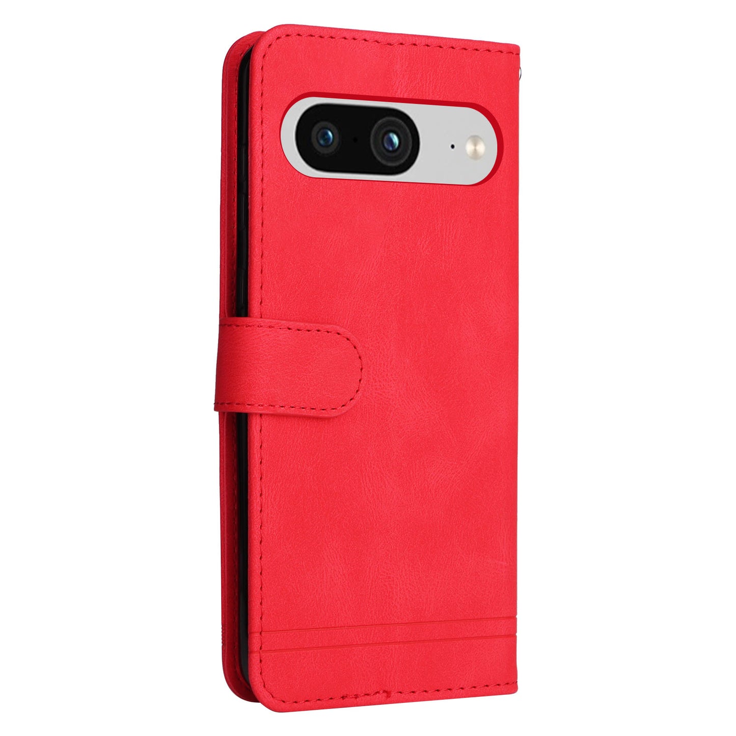Protective Phone Cover for Google Pixel 8 , Imprinted Lines Stand Skin-touch Wallet PU Leather Case