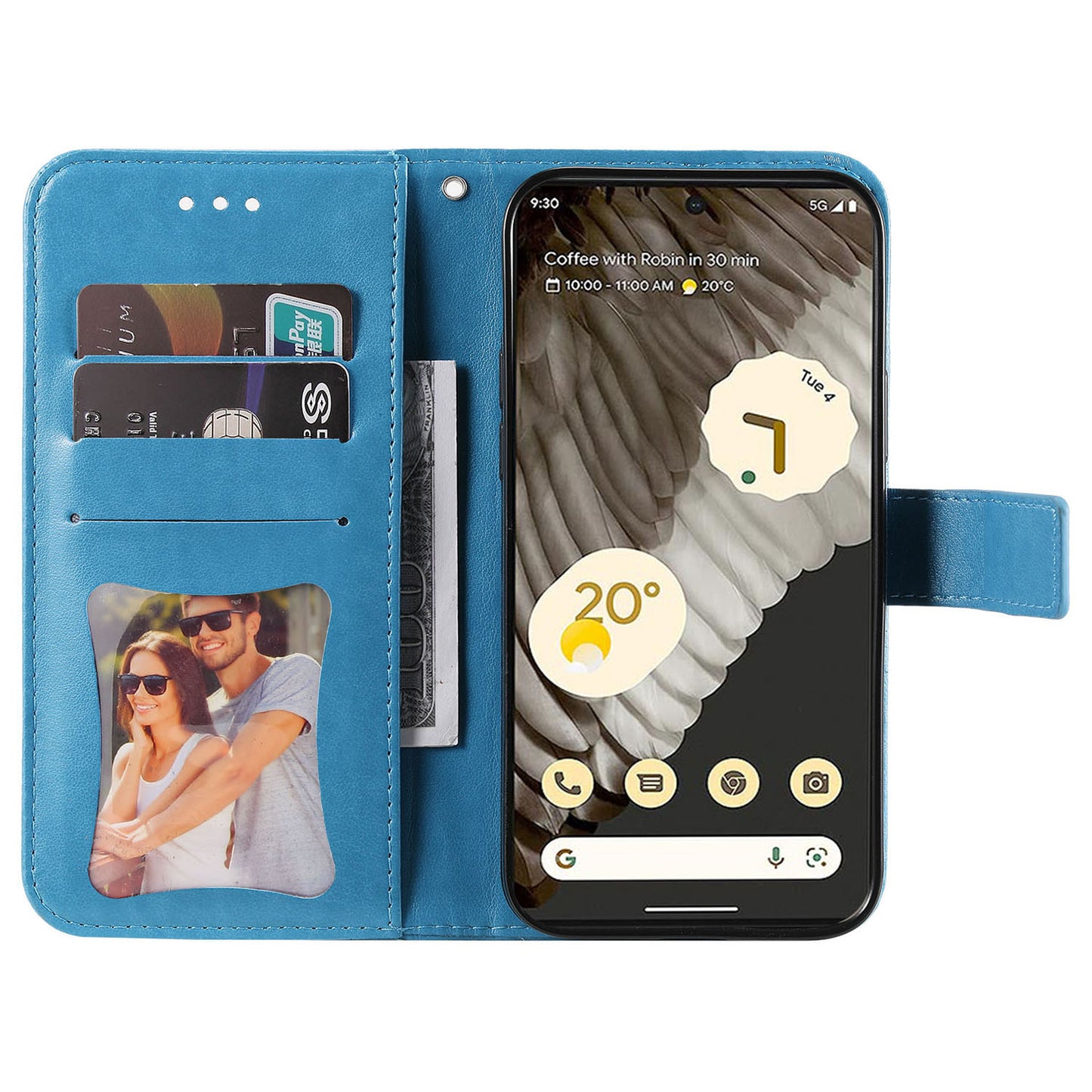 For Google Pixel 7 Pro 5G Stand Phone Cover Magnetic PU Leather Case Flower Imprinting Wallet