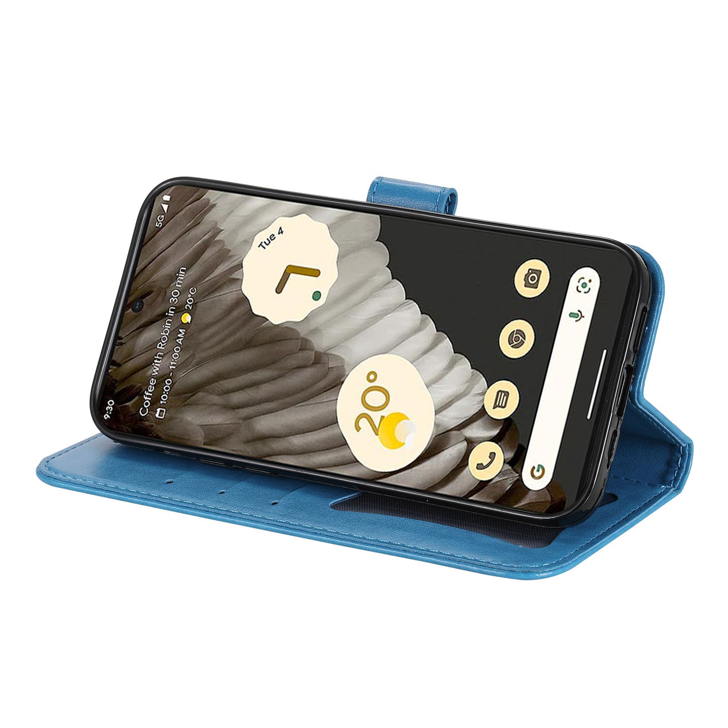 For Google Pixel 7 Pro 5G Stand Phone Cover Magnetic PU Leather Case Flower Imprinting Wallet