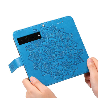 For Google Pixel 7 Pro 5G Stand Phone Cover Magnetic PU Leather Case Flower Imprinting Wallet
