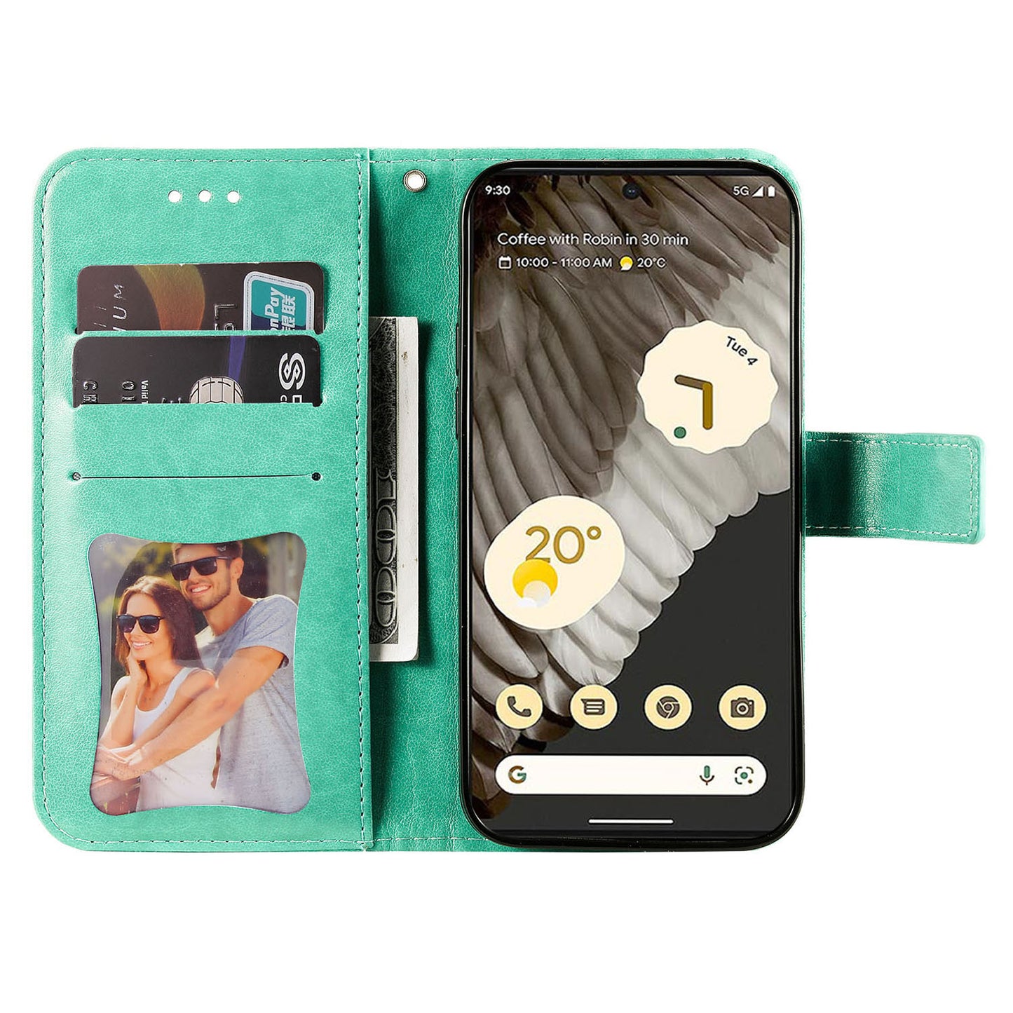 For Google Pixel 7 Pro 5G Stand Phone Cover Magnetic PU Leather Case Flower Imprinting Wallet