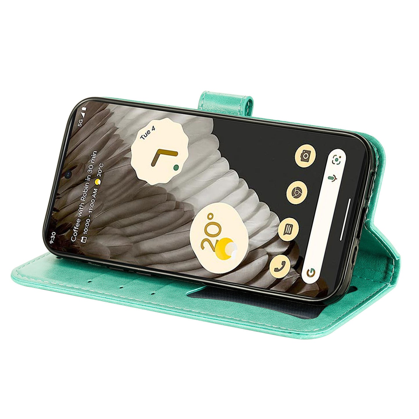 For Google Pixel 7 Pro 5G Stand Phone Cover Magnetic PU Leather Case Flower Imprinting Wallet