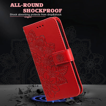 For Google Pixel 7 Pro 5G Stand Phone Cover Magnetic PU Leather Case Flower Imprinting Wallet