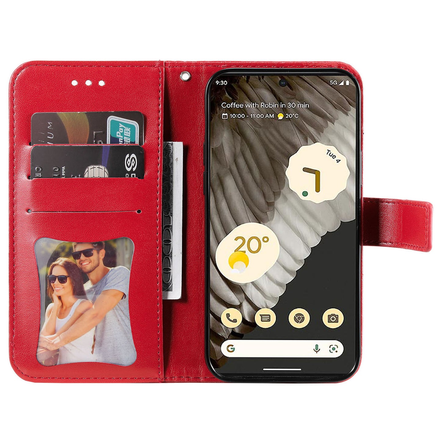 For Google Pixel 7 Pro 5G Stand Phone Cover Magnetic PU Leather Case Flower Imprinting Wallet