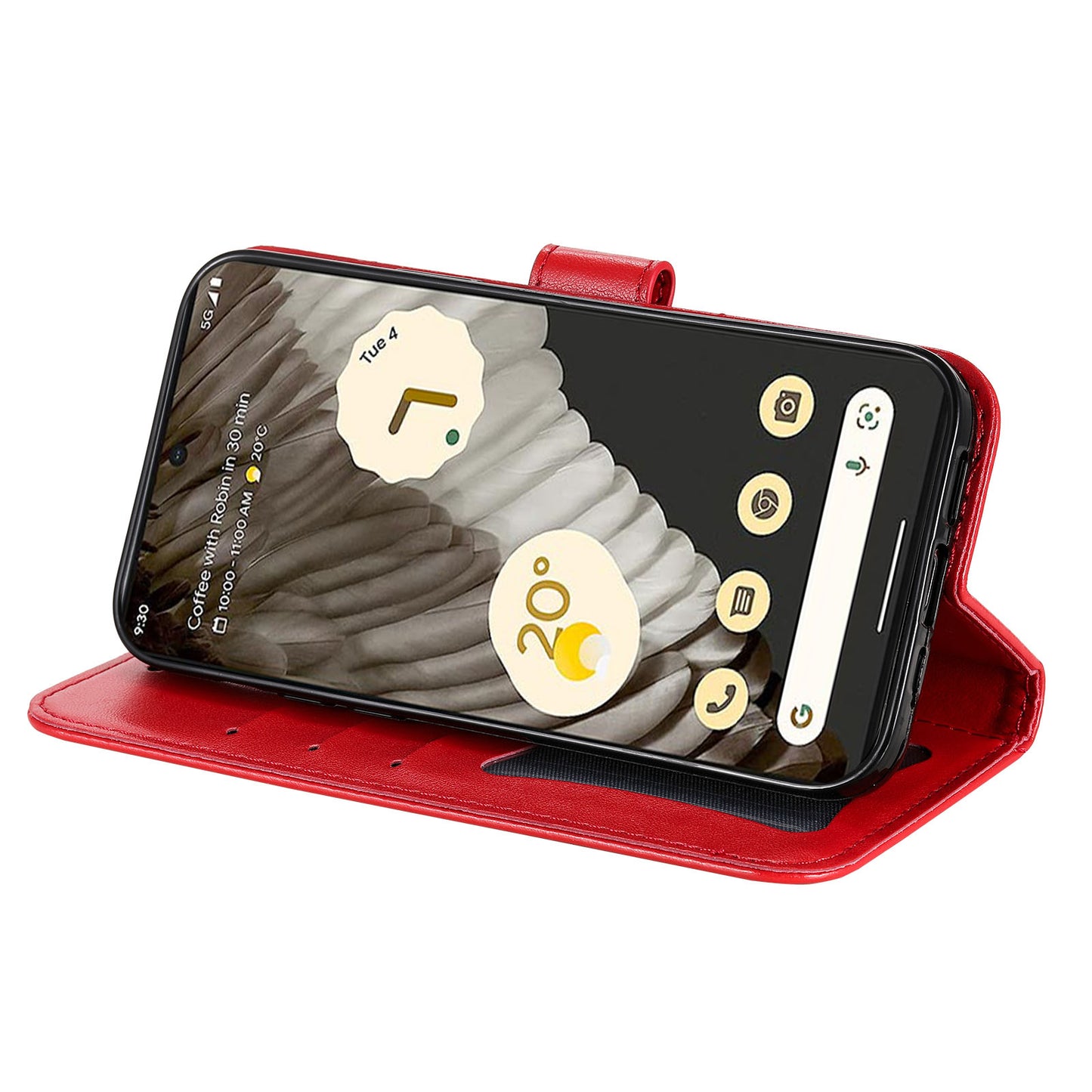 For Google Pixel 7 Pro 5G Stand Phone Cover Magnetic PU Leather Case Flower Imprinting Wallet