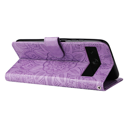 For Google Pixel 7 Pro 5G PU Leather Sunflower Imprinted Phone Case Flip Stand Wallet Cover